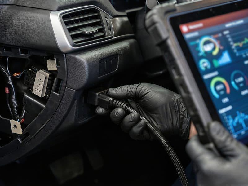 Diagnosis de la electricidad del automóvil con equipo OBD en el taller de Lugo