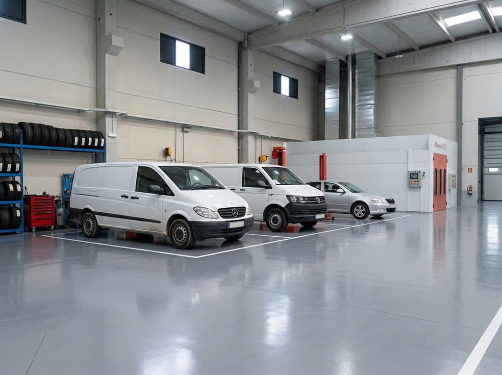 Furgoneta de trabajo en reparación en el taller de coches de R3 Motor en Lugo